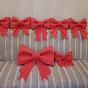 Бант новорічний, комплект бантиків червоного кольору