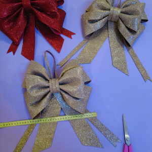 Бант золотий, бант на ялинку, декоративний бант