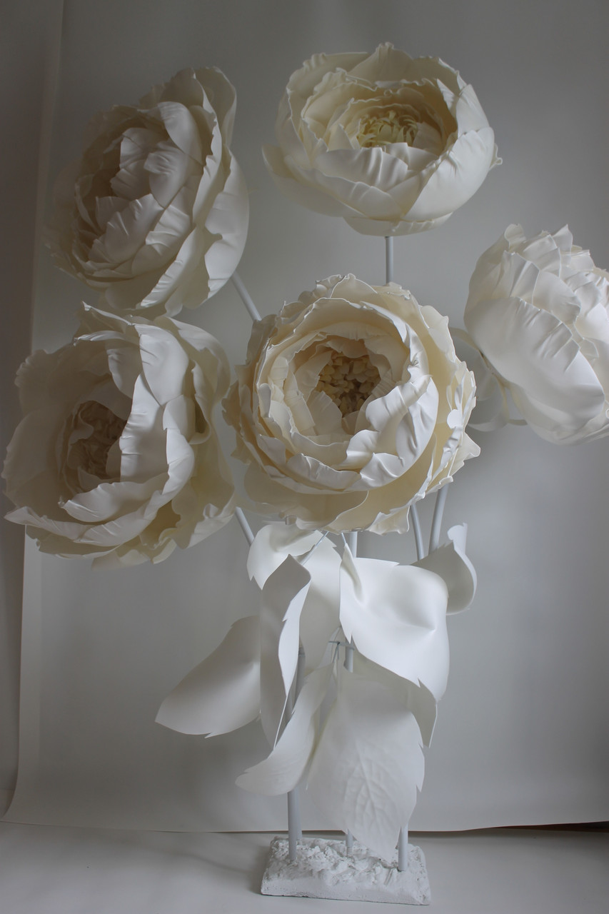 Посилена бетонна стійка на 5 квітів (Біла, 4.5 кг) — з гумовою фіксацією та отвором під кабель - Зображення 8