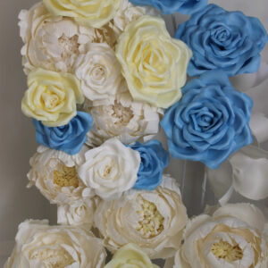 Голова ростової троянди Ø50 см (Блакитна, ізолон) — вологостійка, кріплення на вибір