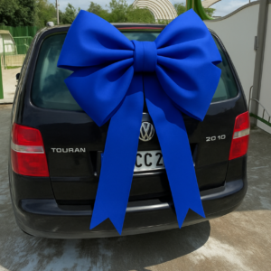 Гігантський синій бант на автомобіль з магнітним кріпленням (100 см, вологостійкий)