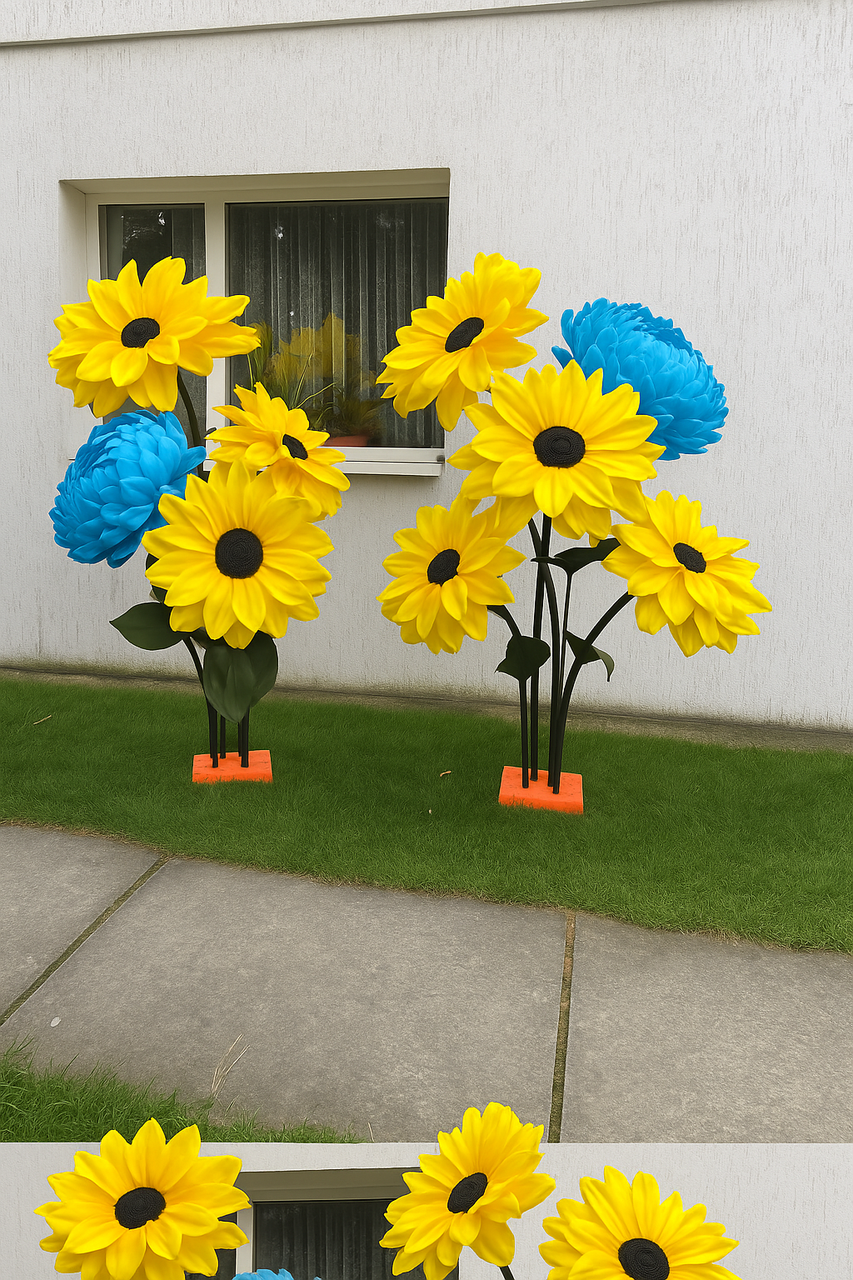 Важка бетонна стійка-основа для ростових квітів (4.7 кг, для стебел 16/20 мм) - Зображення 2