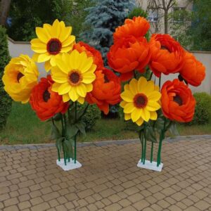 Великі осінні ростові квіти: жоржини, півонії та хризантеми (розбірна стійка, до 190 см)