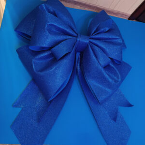 Гігантський синій глітерний бант для святкового декору та подарунків (100х100 см)