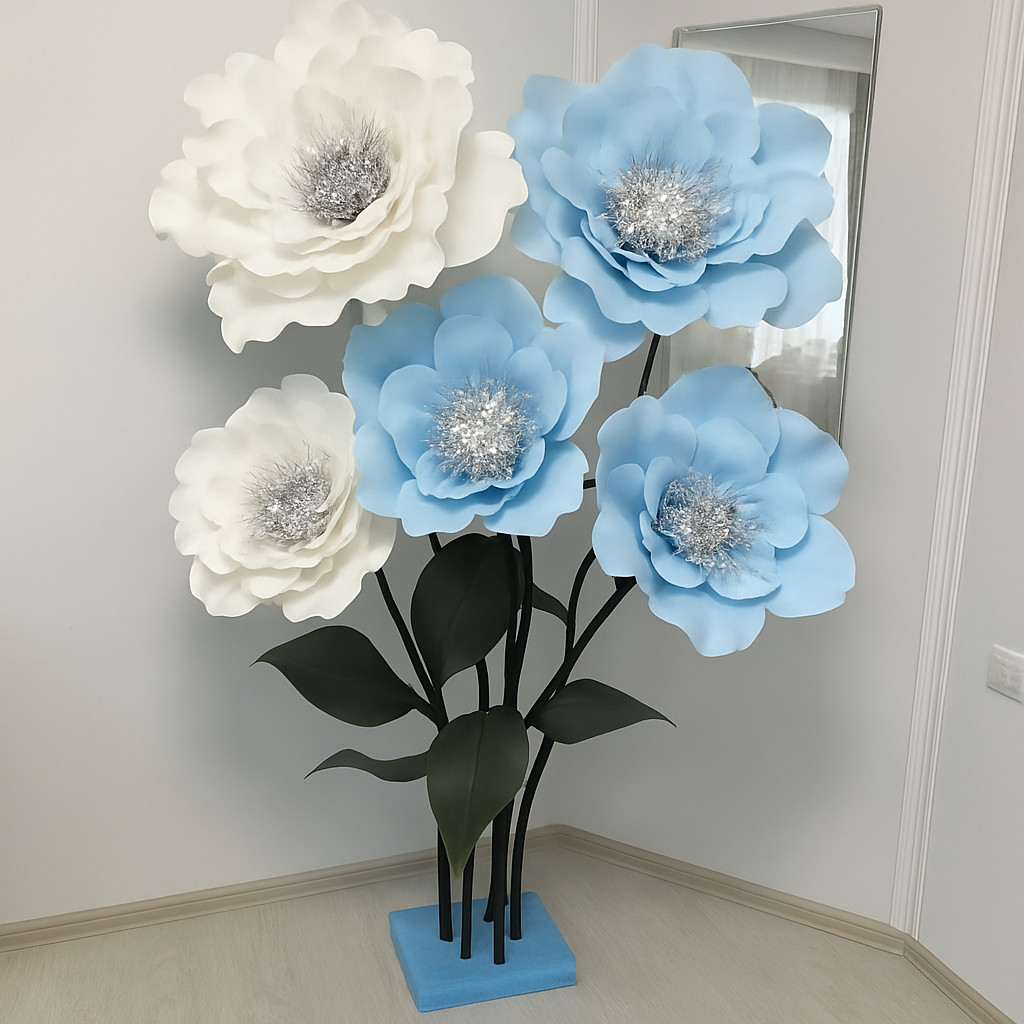 Ростові квіти в зимовій гамі для фотозон та вітрин (180 см, вологостійкі) - Зображення 5