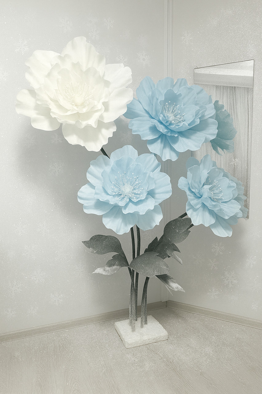 Ростові квіти в зимовій гамі для фотозон та вітрин (180 см, вологостійкі) - Зображення 6