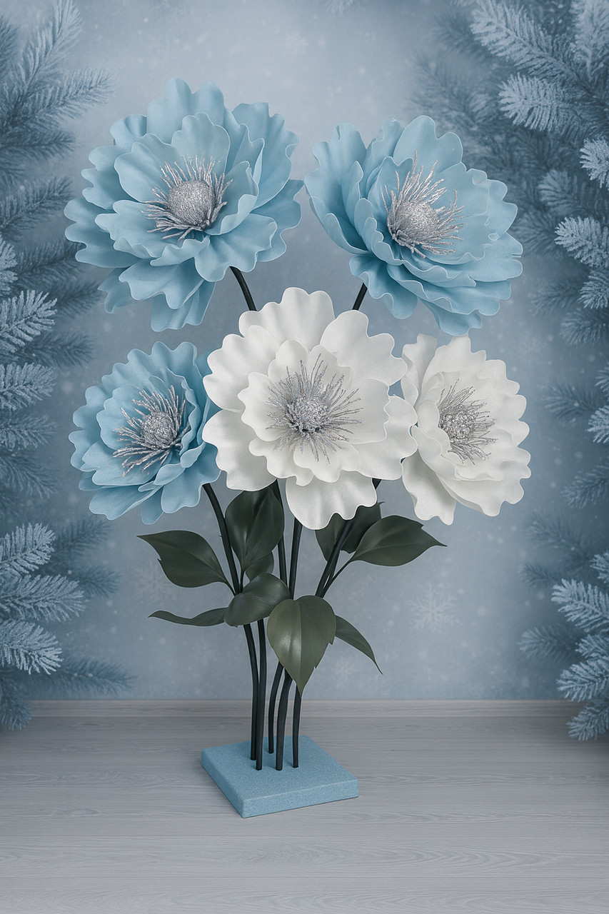 Ростові квіти в зимовій гамі для фотозон та вітрин (180 см, вологостійкі) - Зображення 2