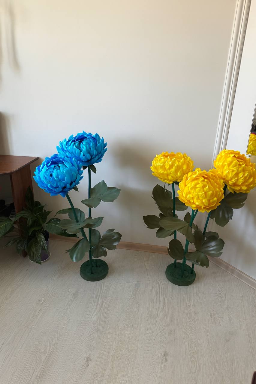Декоративний піон (бутон) 30 см червоний — вологостійка квітка для фасаду - Зображення 2