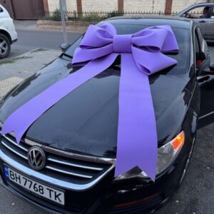 Подарунковий лавандовий бант на автомобіль (120х150 см) — декор преміум-якості